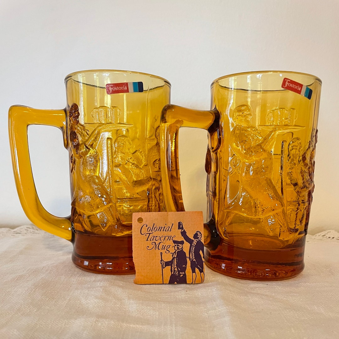 Vintage Tavern Mugs, Vintage Amber Mugs, Fall Mugs, Vintage Fostoria