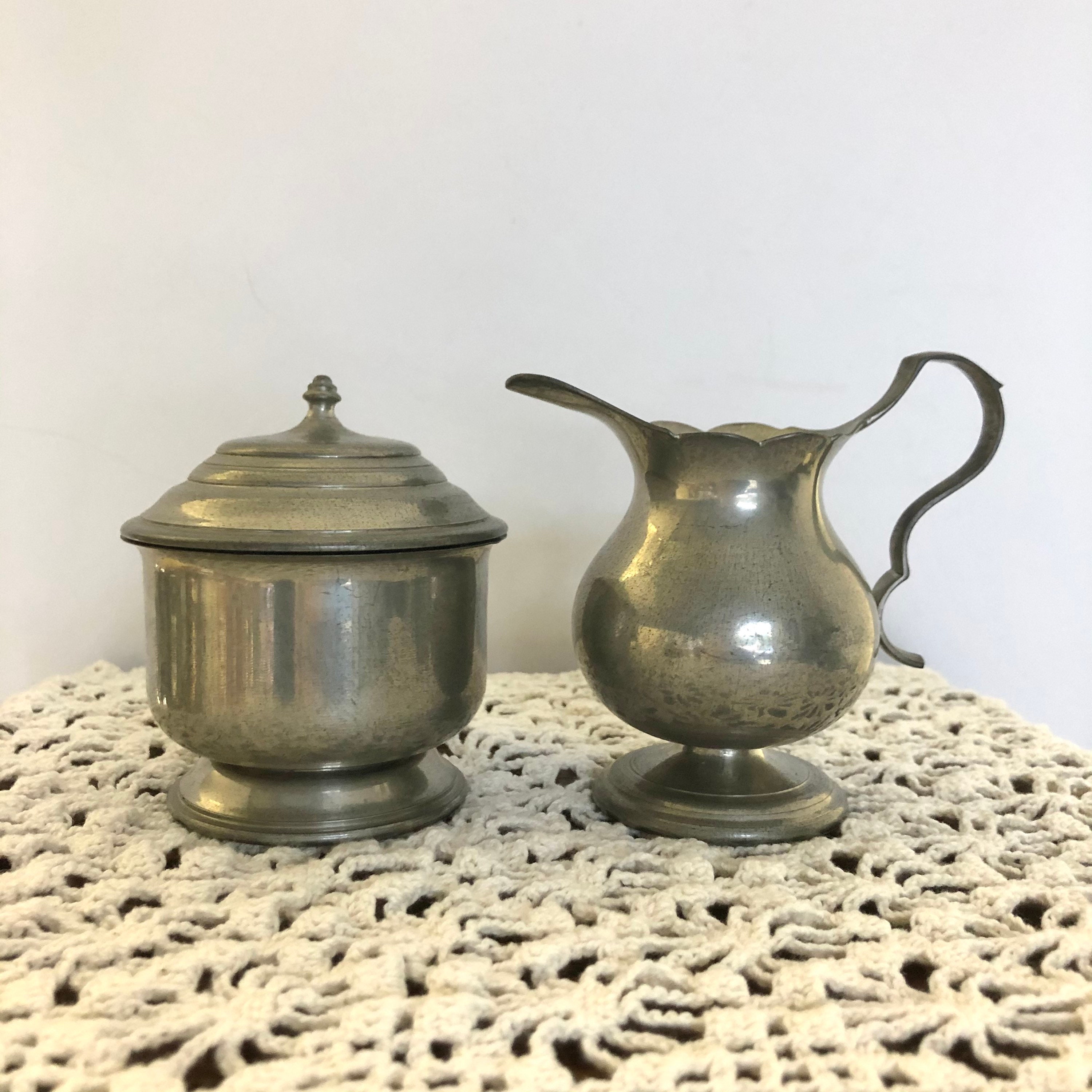Steiff Pewter Cream and Sugar Set Vintage Creamer and Sugar Etsy