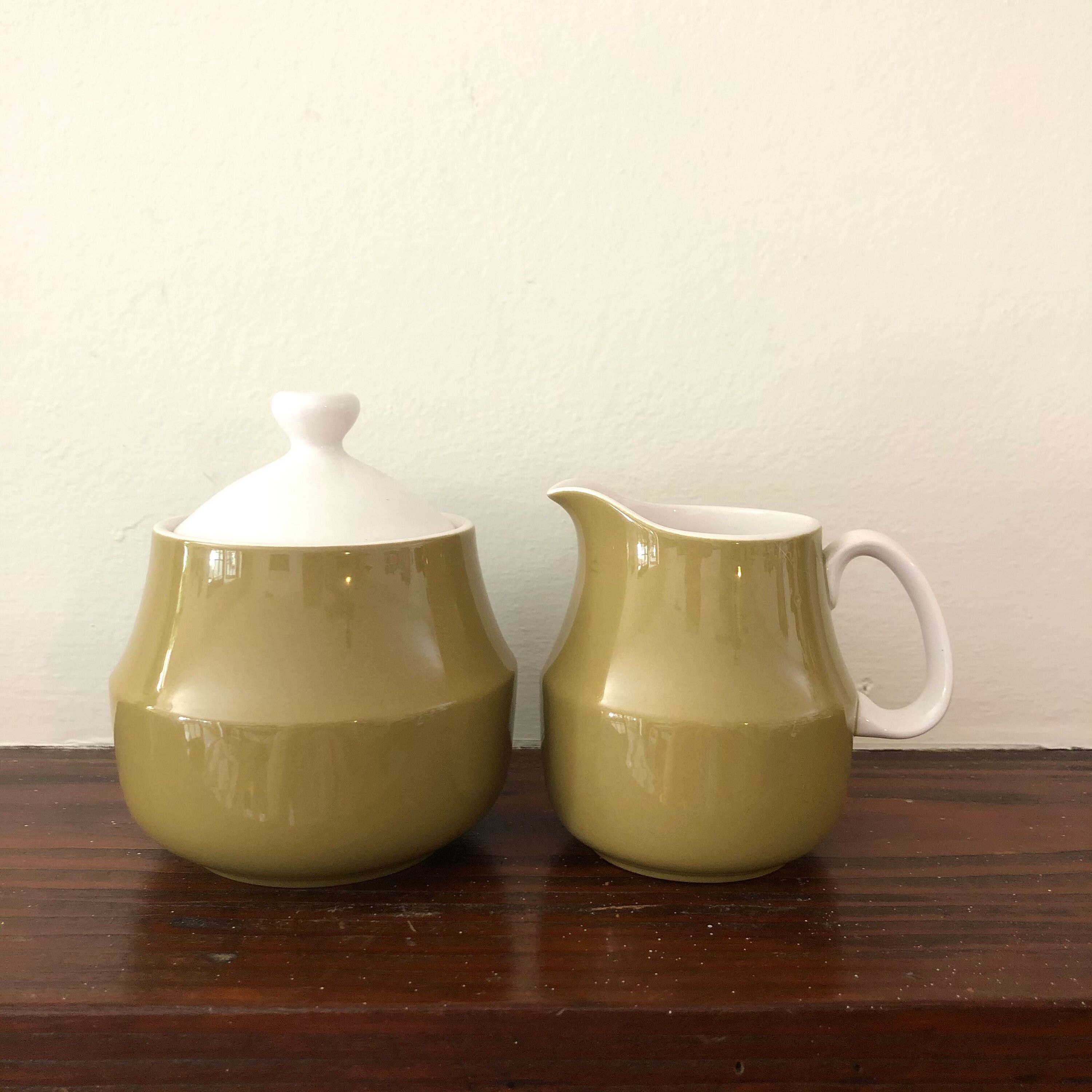 Mikasa Cream and Sugar Set Avocado Green Vintage Mikasa Etsy