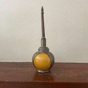 Beautiful hand made Moroccan style rose water or perfume sprinkler bottle, Vintage brass and ceramic perfume bottle, Moroccan decor