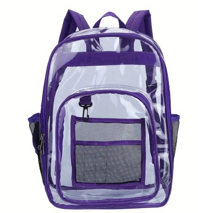 Clear Backpacks/ Clear Bookbags/ Extra Pockets and Hook/ Good for