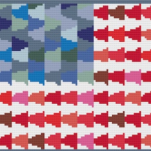 May include: A pixelated American flag design with a blue, white, and red color scheme. The top portion of the flag is a blue and white abstract design, while the bottom portion is a red, white, and brown design.