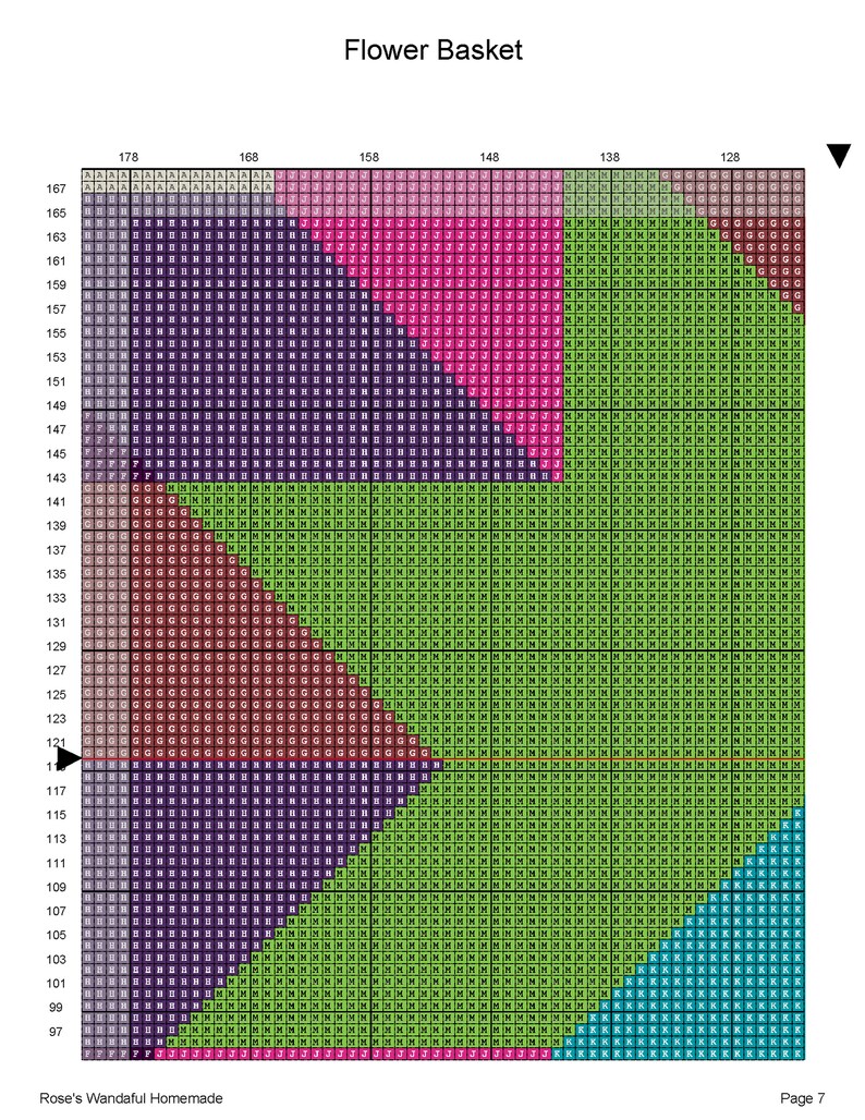 Flower Graphgan Pattern Crochet PDF Pattern Flower Basket Graphgan Aran Amethyst Red - Etsy