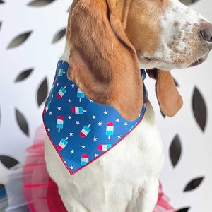 Popsicles Summer Dog Bandana | Patriotic Dog Bandana | 4th of July Dog Bandana | USA | Memorial Day Bandana