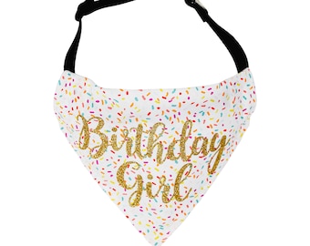 Birthday Dog Bandana Girl | Happy Birthday Dog Bandana | Over the Collar dog bandana | Birthday Girl Dog Bandana (COLLAR NOT INCLUDED)
