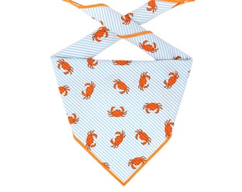 Orange Crab Dog Bandana | Summer Dog Bandana | Beach Dog Bandana | Crabs