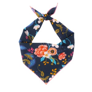 Floral Dog Bandana | Navy Flower Tie Dog Bandana | Dog Bandana | Dog Neckwear | Spring Dog Bandana