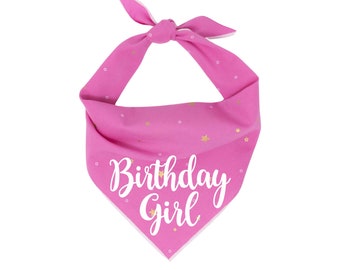 Dog Birthday Bandana Girl | Dog Birthday Tie Bandana | Pink Birthday Bandana | Happy Birthday Dog Bandana | Dog Birthday Party
