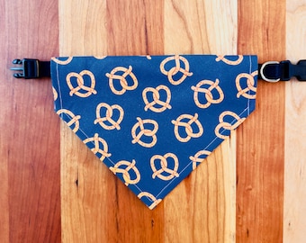 Pretzel Dog Bandana | Over the Collar Dog Bandana | Food | (COLLAR NOT INCLUDED)
