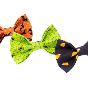Halloween Dog Bow Tie for Trick or Treat | Spider Web | Bats | Candy Corn | Sold Individually