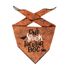 Halloween Dog Bandana Tie On | Halloween Dog Bandana saying | One Spook-Tacular Dog