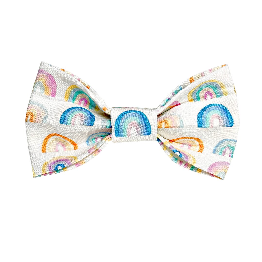 Rainbow Dog Bow Tie Dog Neckwear Bow Tie for Dogs Bow Tie Attaches to