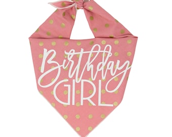 Dog Birthday Bandana Girl | Dog Birthday Tie Bandana | Pink Birthday Bandana | Happy Birthday Dog Bandana | Dog Birthday Party