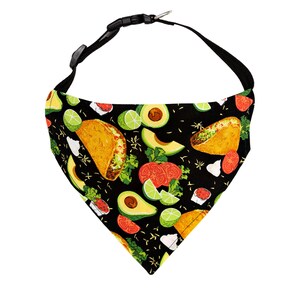 Taco Dog Bandana | Over the Collar Dog Bandana | Taco Tuesday Pet Bandana | Fiesta | Avocado Bandana | (COLLAR NOT INCLUDED)