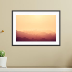 Fine Art Photography Print Wall Art - Sunset Mountain Range