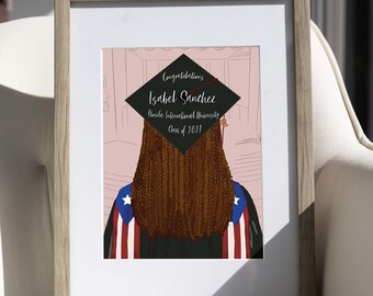 Boricua Pride Graduation Card Latina Gifts Personalized Gift for Her Puerto Rico Graduation Gift for Amiga