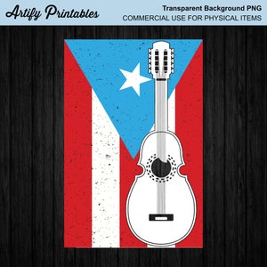 Puerto Rico PNG File | Boricua Png Design | Puerto Rican Shirt Design | PR Flag Cuatro Boricua Mug Design Png | Digital Download Print