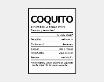 Coquito Funny Facts, Puerto Rico Wall Art, Puerto Rican Art, Puerto Rico Poster, Downloadable Art Prints, Digital Download