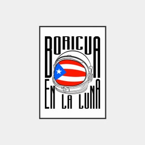 Boricua En La Luna Puerto Rico Wall Art, Puerto Rican Art, Puerto Rico Poster, Downloadable Art Prints, Digital Download