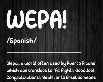 Puerto Rico PNG File | Boricua Png Design | Puerto Rican Shirt Design | Wepa Definition Design Png | Digital Download Print
