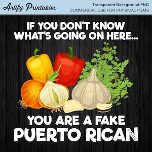 Puerto Rico PNG File | Boricua Png Design | Puerto Rican Shirt Design | Sofrito Puerto Rican Design Png | Digital Download Print