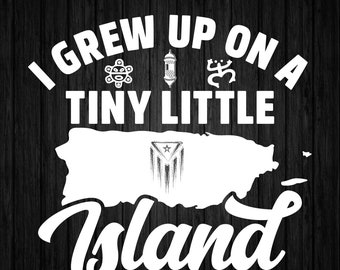Archivo PNG de Puerto Rico / Diseño Boricua Png / Diseño de camisa puertorriqueña / Crecí en la isla Diseño de taza Png / Impresión de descarga digital