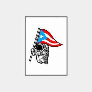 Boricua Astronaut Puerto Rico Wall Art, Puerto Rican Art, Puerto Rico Poster, Downloadable Art Prints, Digital Download
