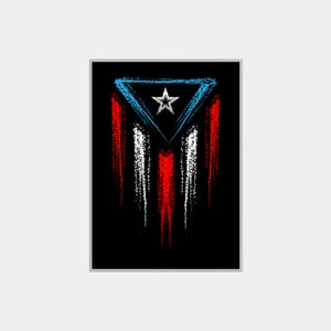 Puerto Rican Flag Wall Art Print, Puerto Rico Flag Wall Decor, Instant Download Printable Art, Boricua Digital Print