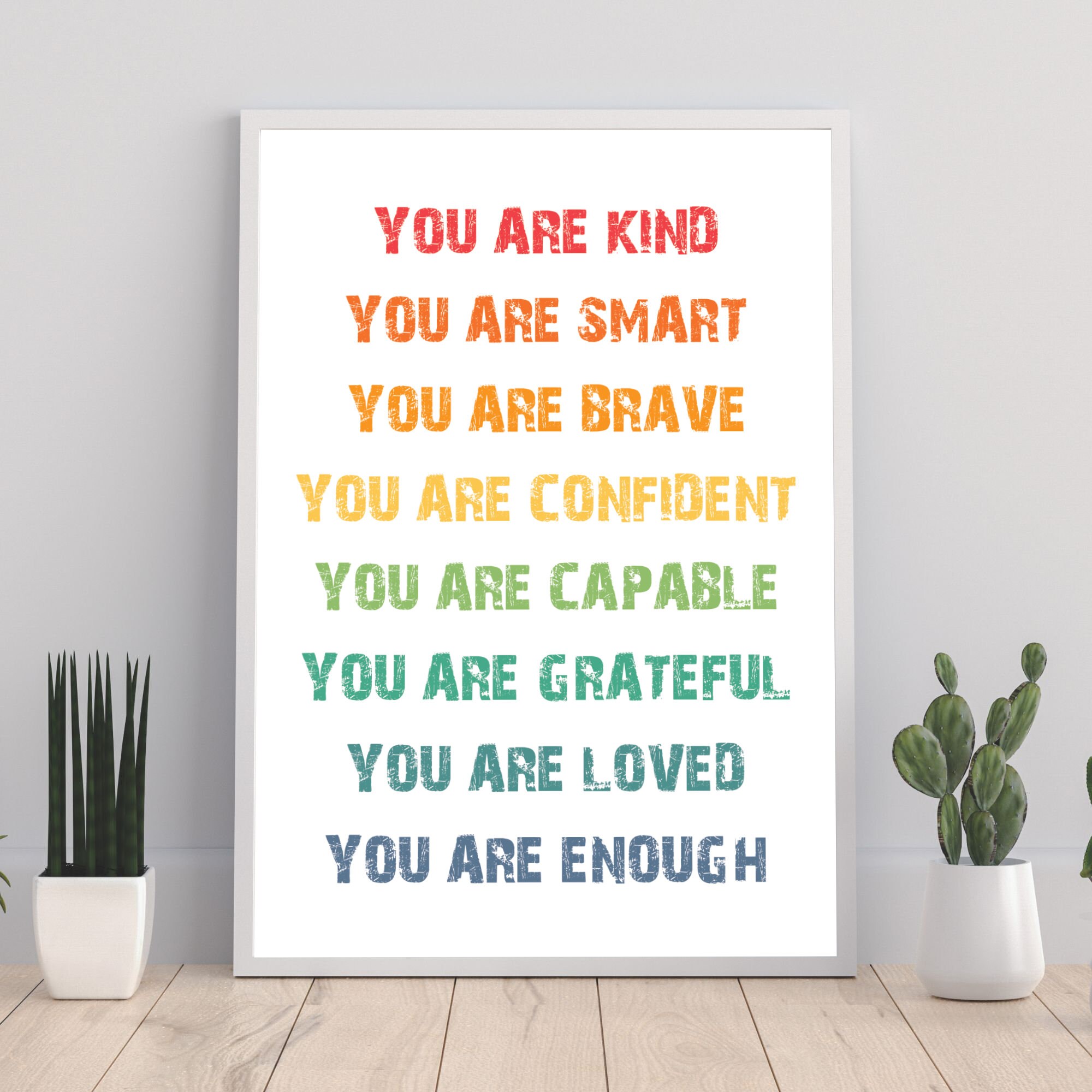 Affirmations for Kids Printable Wall Art Rainbow Affirmation - Etsy
