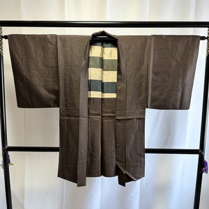 Japanese Haori Jacket - Antique Japanese Silk Men&#39;s Haori, Vintage Japanese kimono Jacket
