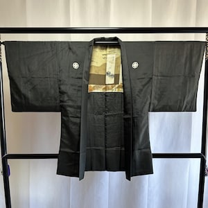 Japanese Silk Haori Jacket - Antique Japanese Men&#39;s Haori, Vintage Japanese kimono Jacket