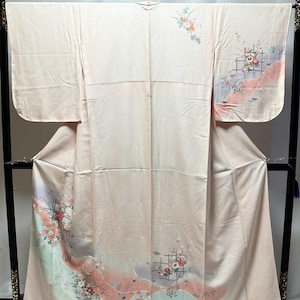 kimono japonais vintage en soie - Beau motif