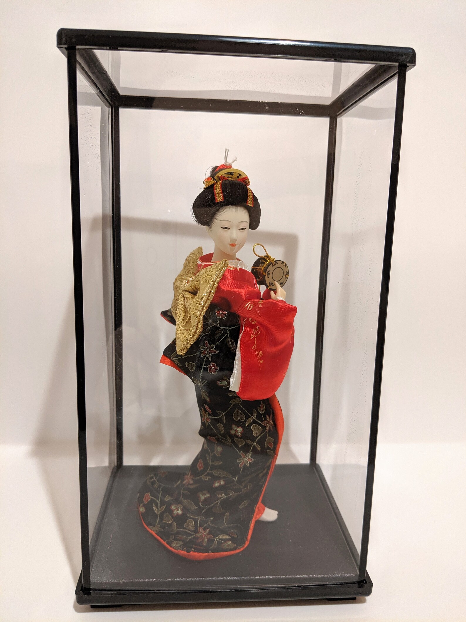 Japanese Geisya Doll in display case Beautiful Kimono doll Etsy