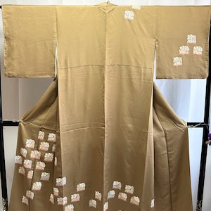 kimono japonais vintage en soie - Beau motif
