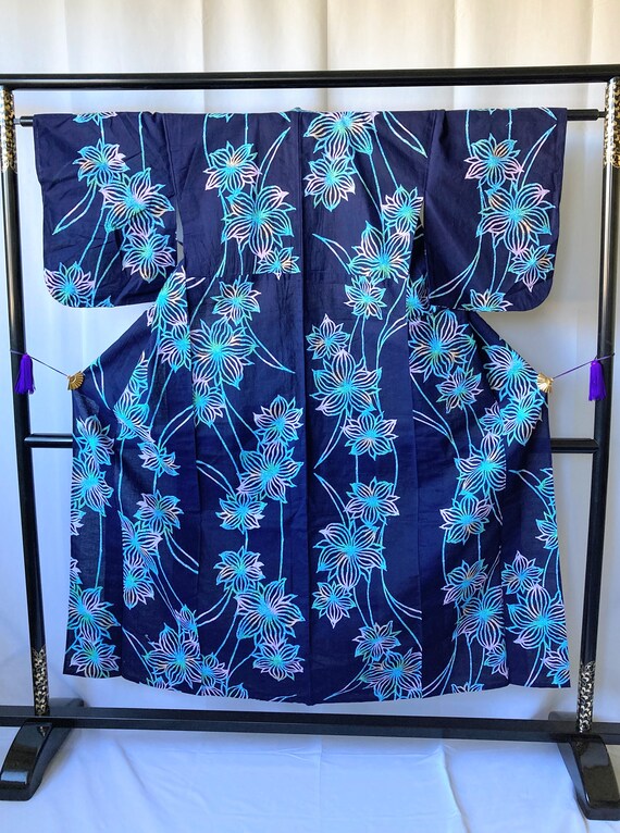 Vintage Japanese Yukata Beautiful Pattern Etsy