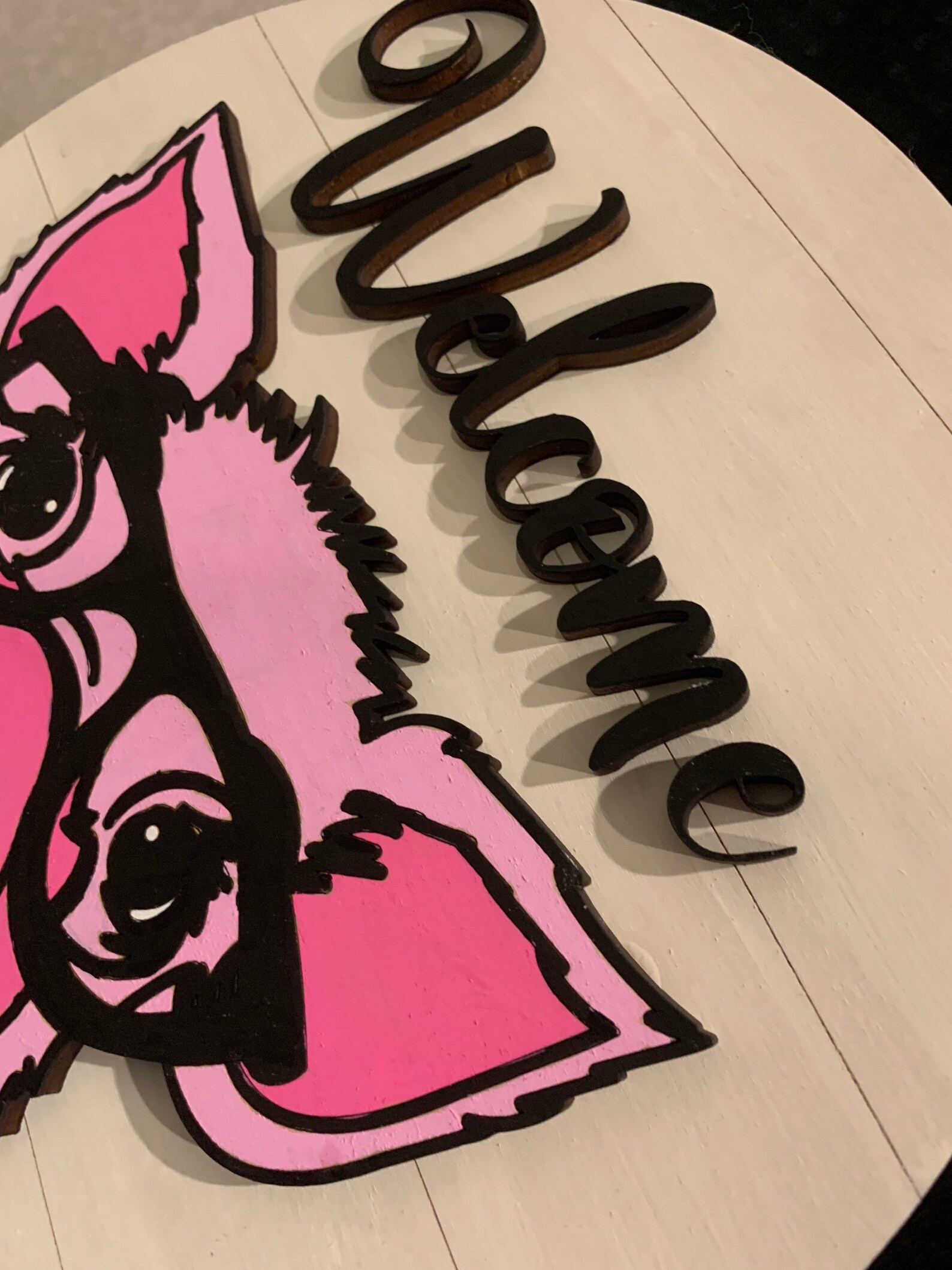 Cute Pig Sign Pig with Glasses Sign Piggy Sign Etsy