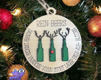 Reinbeers Adorno divertido / Adorno de Navidad / Adorno de alcohol / Adorno para adultos / Regalo para él / Regalo para ella