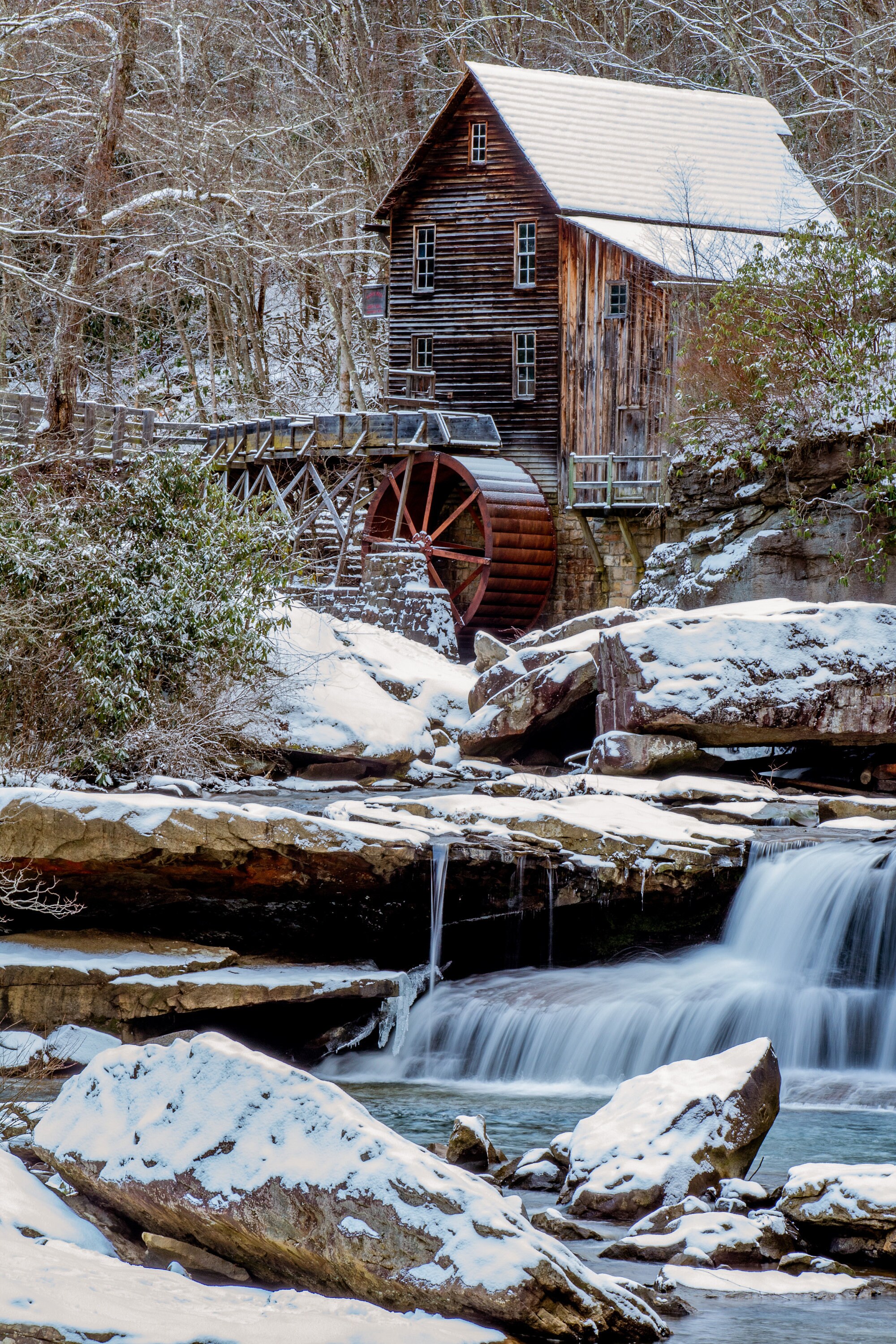 Glade Creek Grist Mill at Babcock State Park in Winter Etsy