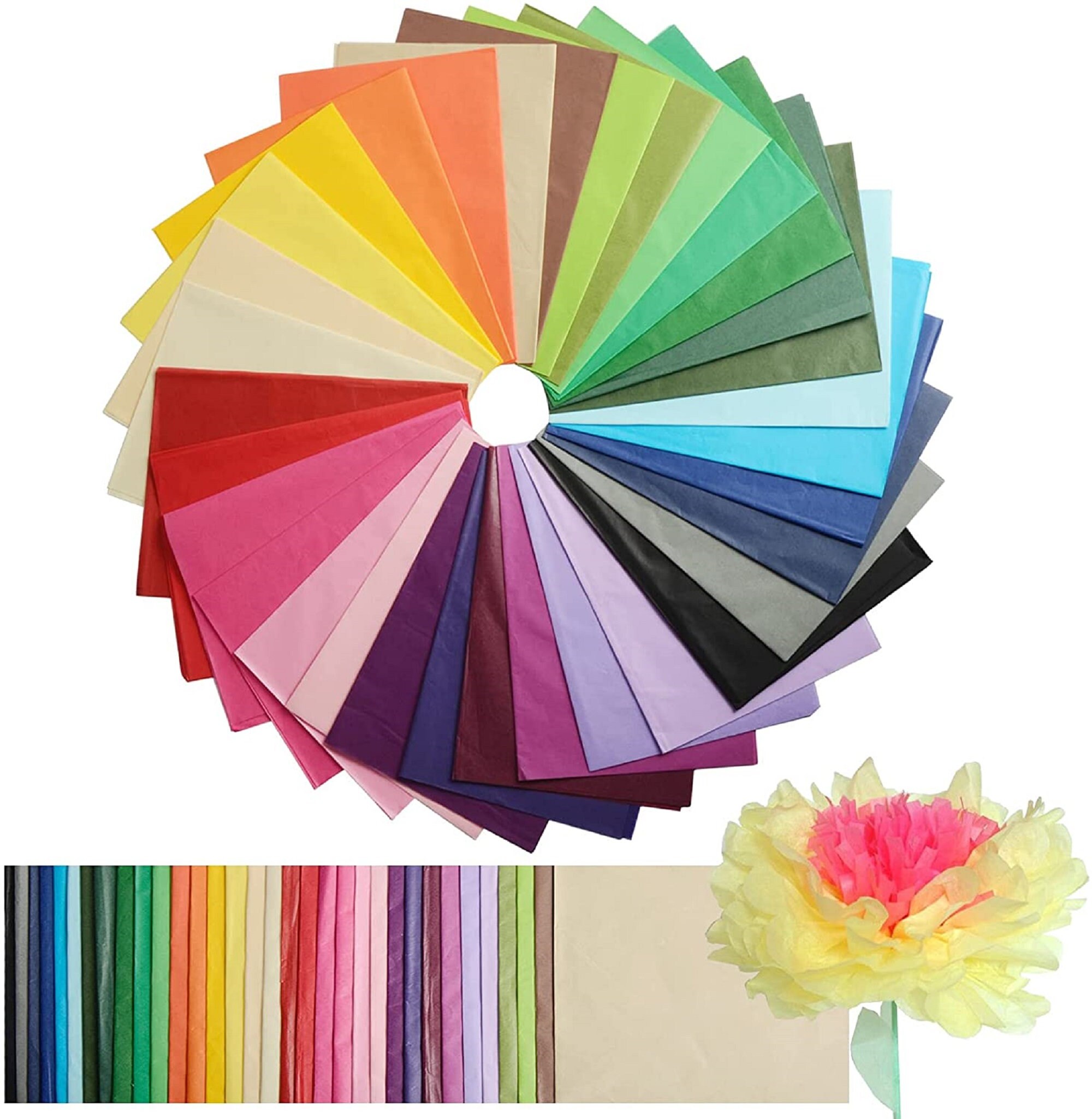 264 Sheets Tissue Paper. 33 Assorted Colors. 10 x Etsy