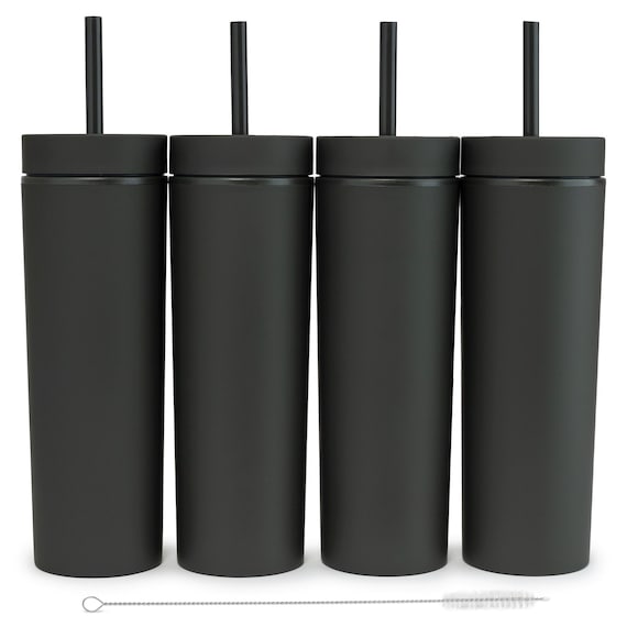 Blank Skinny Tumblers 4 Pack 16oz Colored Acrylic Matte Etsy