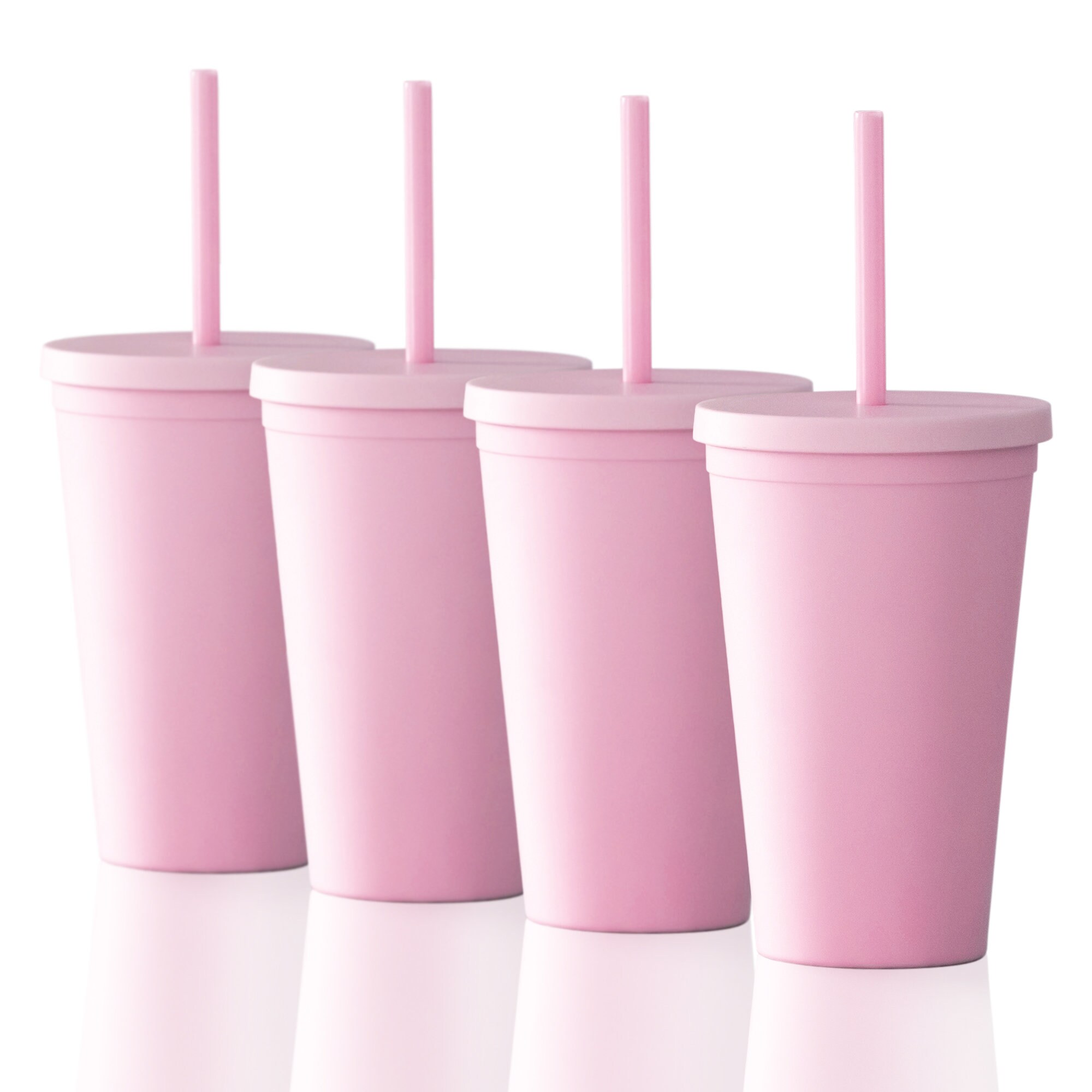 pink plastic cups reusable