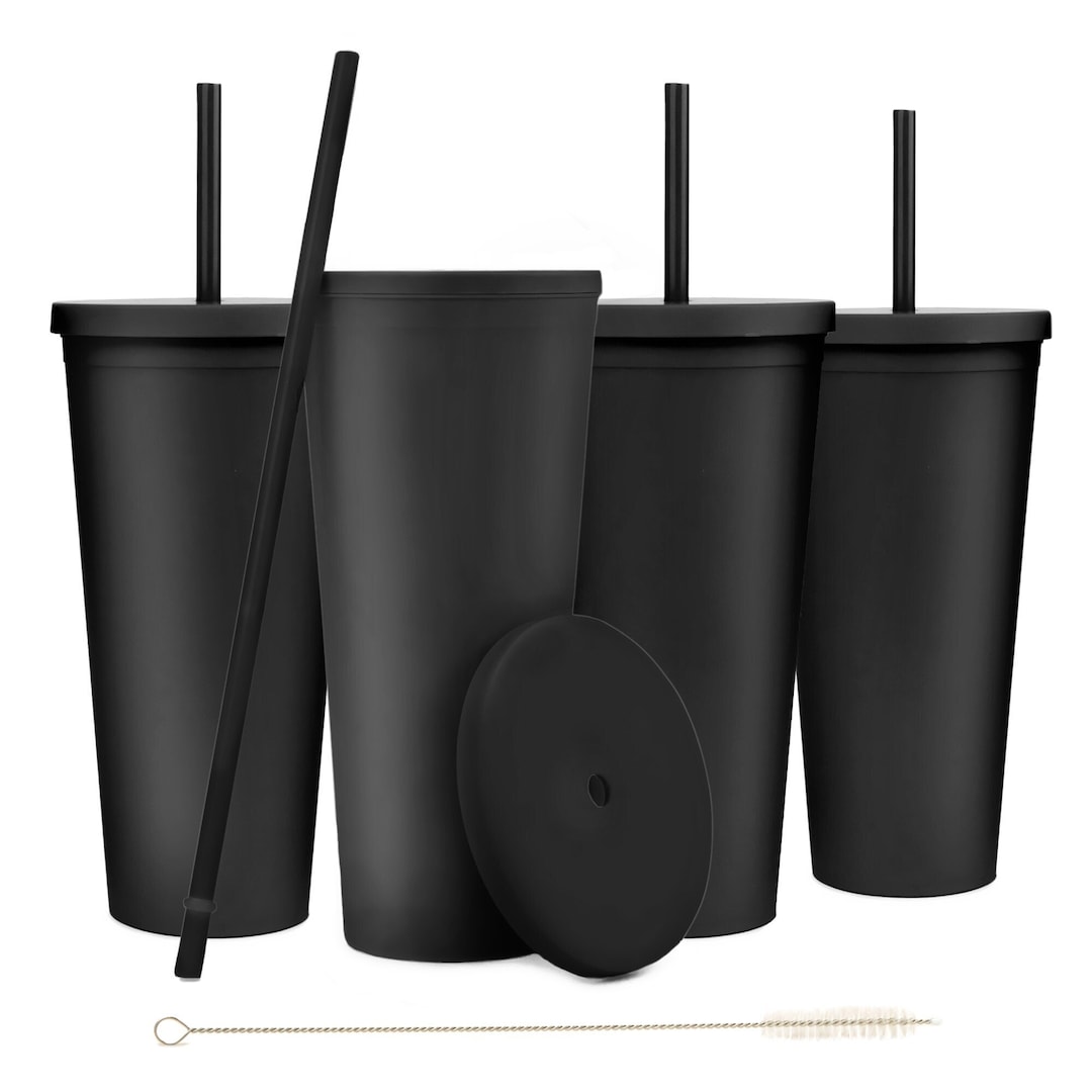 16oz Reusable Cold Cups, Free straw brush