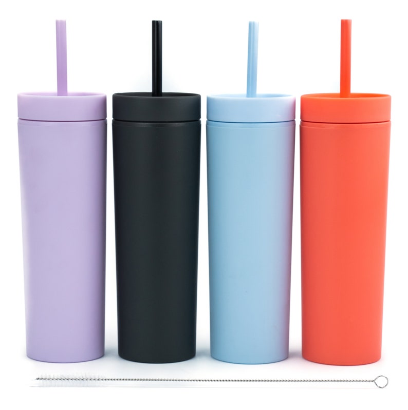 Blank 16oz Skinny Tumblers 4 pack Colored Pastel Acrylic Etsy