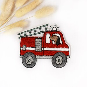 Chenille Patch: Dackel-Feuerwehr | 9,5x11cm