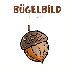 Bügelbild Herbst-Baustelle: Eichel | 11x8cm