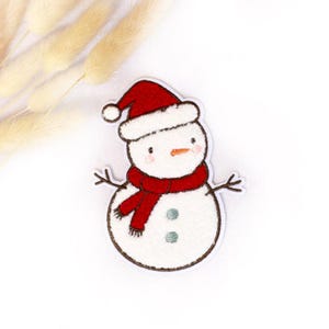 Chenille Patch: Merry Snowman | 10x8cm