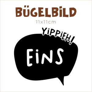Bügelbild Yippieh EINS | 11x11cm