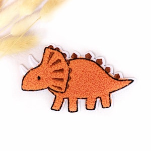 Chenille Patch: Dinosaurs orange | 7x12cm