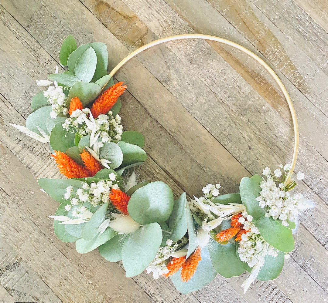 Hand Tied Dried Flower Wreath Deco Gift Etsy UK