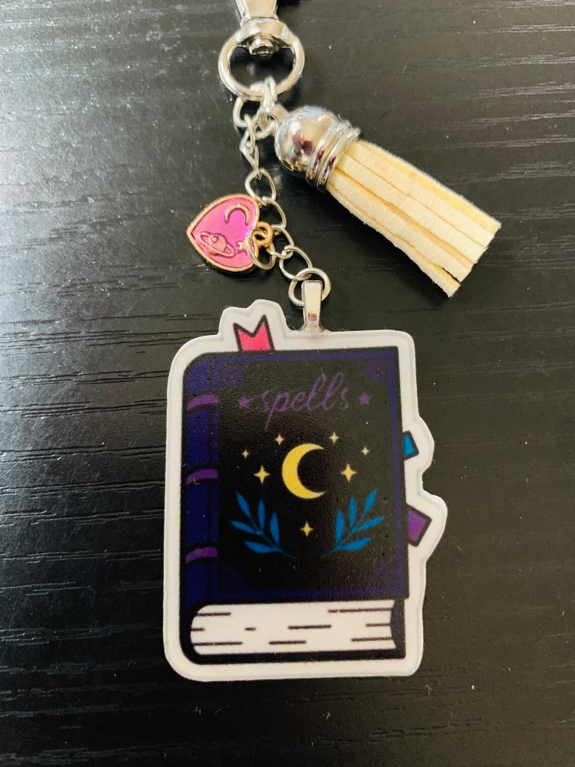 Spell book Keychain Eclectic Keychain spells cute Keychain Etsy